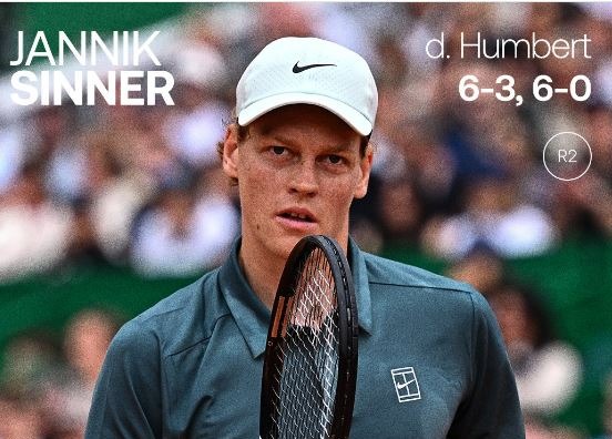 Sinner domina Humbert: 6-3, 6-0 e pass per gli ottavi