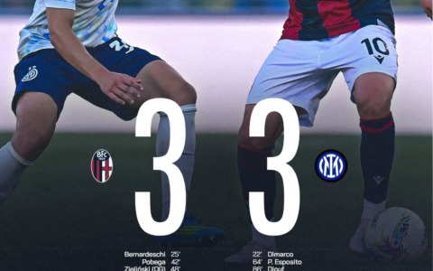 Bologna-Inter 3-3, gol, spettacolo e applausi al Dall’Ara