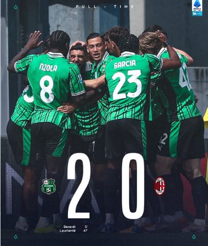 Il Sassuolo divora un Milan in crisi: finisce 2-0 per i neroverdi
