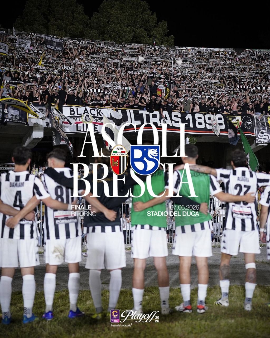 L’Ascoli torna in Serie B: Union Brescia travolta, festa al Del Duca