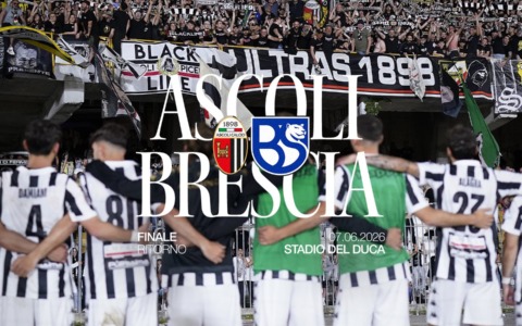 L’Ascoli torna in Serie B: Union Brescia travolta, festa al Del Duca