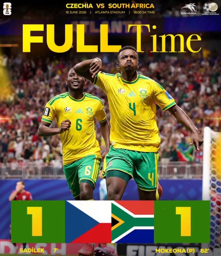 La Cechia si butta via nel finale: solo 1-1 col Sudafrica